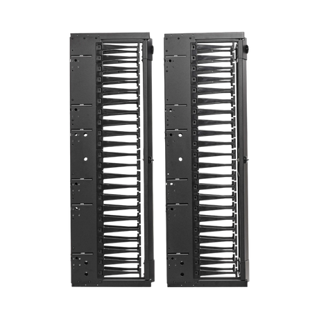 Tripp Lite High-Capacity Vertical Cable Manager, Deep Double Finger Duct with Cover, Single Sided, 6 in. Wide, Black, 7 ft. (2.2 m) — Being Shipped