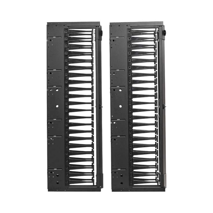 Tripp Lite High-Capacity Vertical Cable Manager, Deep Double Finger Duct with Cover, Single Sided, 6 in. Wide, Black, 7 ft. (2.2 m) — Being Shipped