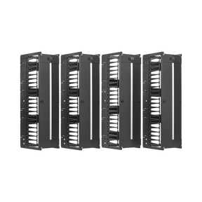 Tripp Lite High-Capacity Vertical Cable Manager, Deep Double Finger Duct with Cover, Double Sided, 12 in. Wide, Black, 7 ft. (2.2 m) — Being Shipped