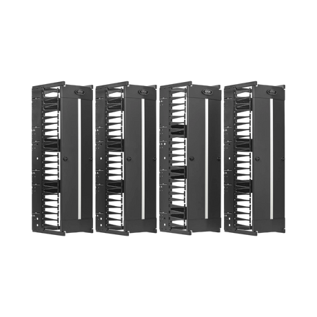 Tripp Lite High-Capacity Vertical Cable Manager, Deep Double Finger Duct with Cover, Double Sided, 12 in. Wide, Black, 7 ft. (2.2 m) — Being Shipped