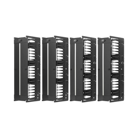 Tripp Lite High-Capacity Vertical Cable Manager, Deep Double Finger Duct with Cover, Double Sided, 12 in. Wide, Black, 7 ft. (2.2 m) — Being Shipped