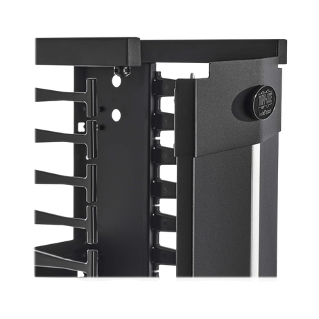 Tripp Lite High-Capacity Vertical Cable Manager, Deep Double Finger Duct with Cover, Double Sided, 12 in. Wide, Black, 7 ft. (2.2 m) — Being Shipped