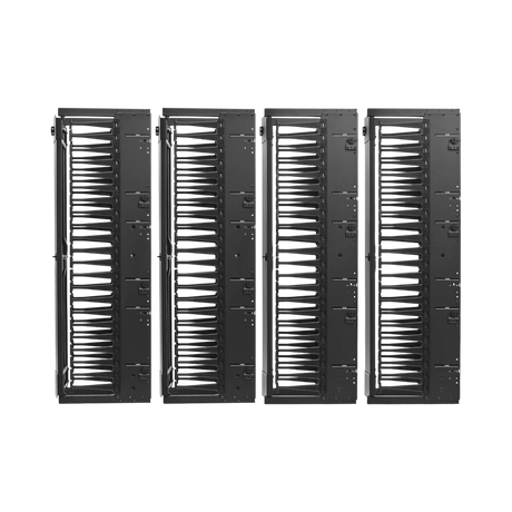 Tripp Lite High-Capacity Vertical Cable Manager, Deep Double Finger Duct with Cover, Double Sided, 12 in. Wide, Black, 7 ft. (2.2 m) — Being Shipped