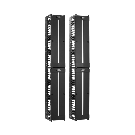Tripp Lite High-Capacity Vertical Cable Manager, Deep Double Finger Duct with Cover, Double Sided, 12 in. Wide, Black, 7 ft. (2.2 m) — Being Shipped