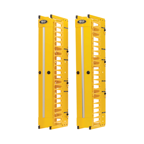 Tripp Lite High-Capacity Vertical Cable Manager, Deep Double Finger Duct with Cover, Single Sided, 6 in. Wide, Yellow, 7 ft. (2.2 m) — Being Shipped