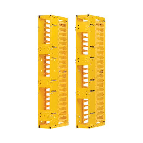 Tripp Lite High-Capacity Vertical Cable Manager, Deep Double Finger Duct with Cover, Single Sided, 6 in. Wide, Yellow, 7 ft. (2.2 m) — Being Shipped