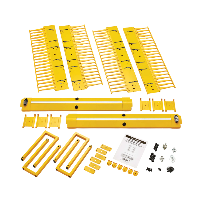 Tripp Lite High-Capacity Vertical Cable Manager, Deep Double Finger Duct with Cover, Single Sided, 6 in. Wide, Yellow, 7 ft. (2.2 m) — Being Shipped