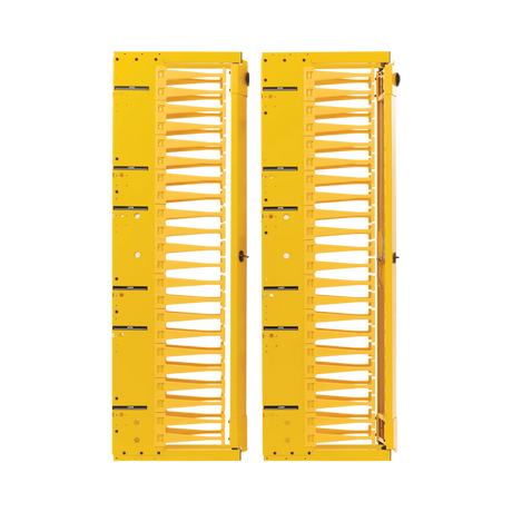 Tripp Lite High-Capacity Vertical Cable Manager, Deep Double Finger Duct with Cover, Single Sided, 6 in. Wide, Yellow, 7 ft. (2.2 m) — Being Shipped