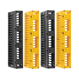 Tripp Lite High-Capacity Vertical Cable Manager - Deep Double Finger Duct with Cover, Double Sided, 6 in. Wide, Yellow/Black, 7 ft. (2.2 m) — Being Shipped