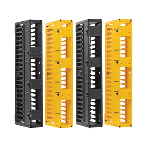 Tripp Lite High-Capacity Vertical Cable Manager - Deep Double Finger Duct with Cover, Double Sided, 6 in. Wide, Yellow/Black, 7 ft. (2.2 m) — Being Shipped