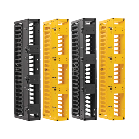Tripp Lite High-Capacity Vertical Cable Manager - Deep Double Finger Duct with Cover, Double Sided, 6 in. Wide, Yellow/Black, 7 ft. (2.2 m) — Being Shipped