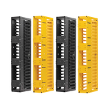 Tripp Lite High-Capacity Vertical Cable Manager - Deep Double Finger Duct with Cover, Double Sided, 6 in. Wide, Yellow/Black, 7 ft. (2.2 m) — Being Shipped