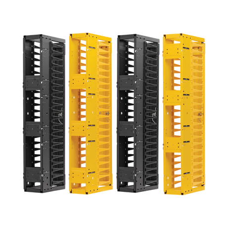 Tripp Lite High-Capacity Vertical Cable Manager - Deep Double Finger Duct with Cover, Double Sided, 6 in. Wide, Yellow/Black, 7 ft. (2.2 m) — Being Shipped
