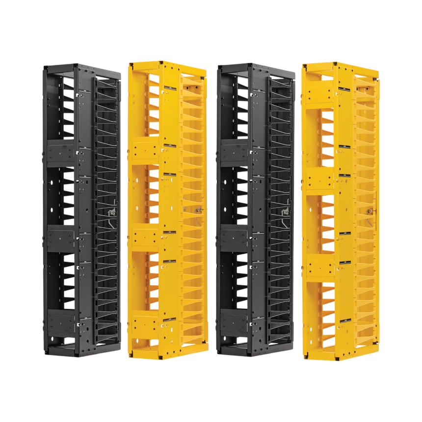 Tripp Lite High-Capacity Vertical Cable Manager - Deep Double Finger Duct with Cover, Double Sided, 6 in. Wide, Yellow/Black, 7 ft. (2.2 m) — Being Shipped