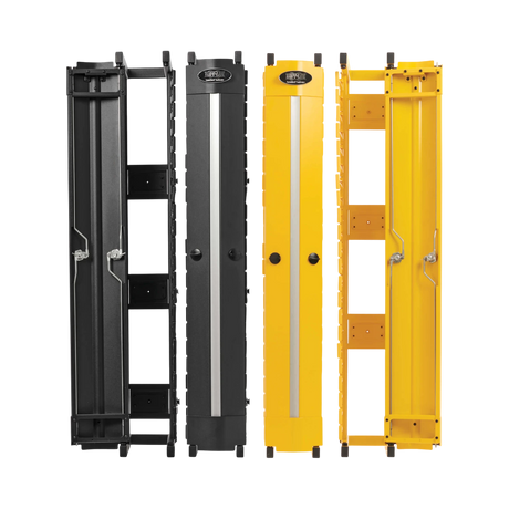 Tripp Lite High-Capacity Vertical Cable Manager - Deep Double Finger Duct with Cover, Double Sided, 6 in. Wide, Yellow/Black, 7 ft. (2.2 m) — Being Shipped