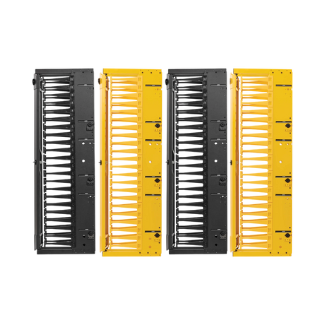 Tripp Lite High-Capacity Vertical Cable Manager - Deep Double Finger Duct with Cover, Double Sided, 6 in. Wide, Yellow/Black, 7 ft. (2.2 m) — Being Shipped