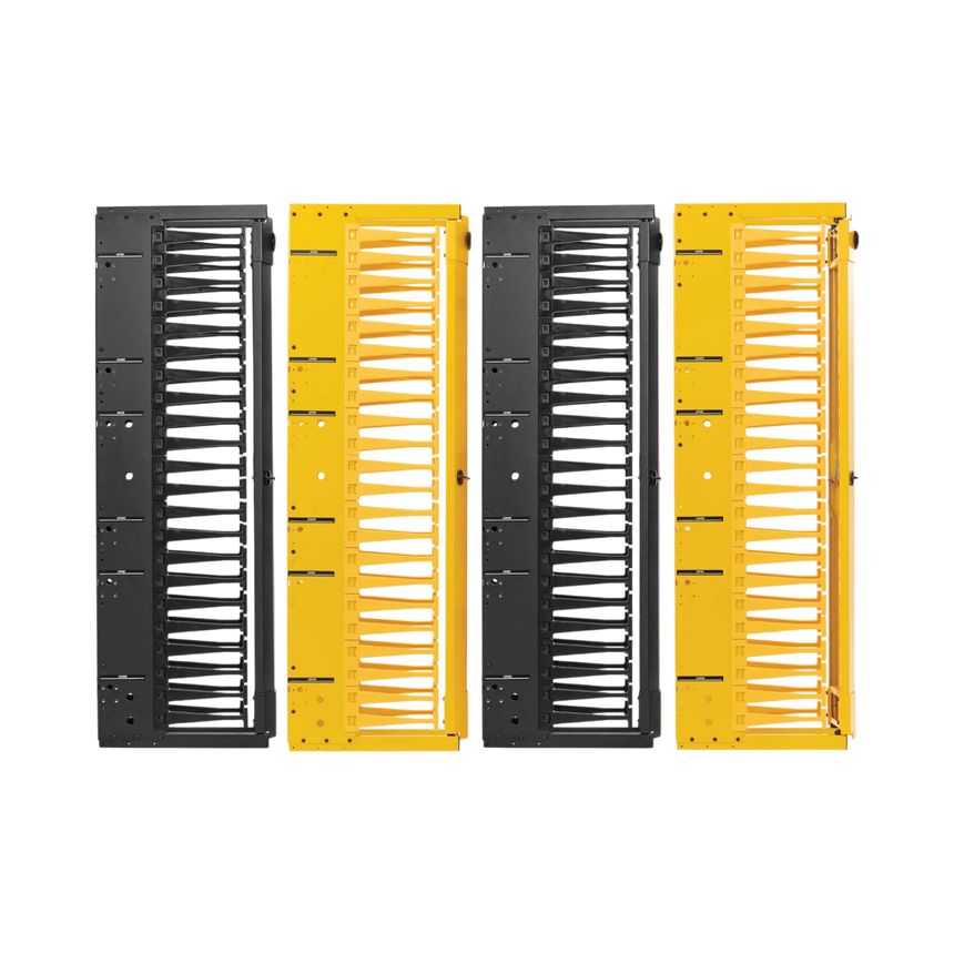 Tripp Lite High-Capacity Vertical Cable Manager - Deep Double Finger Duct with Cover, Double Sided, 6 in. Wide, Yellow/Black, 7 ft. (2.2 m) — Being Shipped