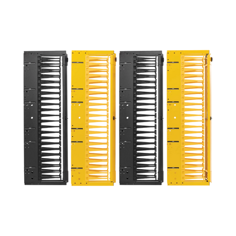 Tripp Lite High-Capacity Vertical Cable Manager - Deep Double Finger Duct with Cover, Double Sided, 6 in. Wide, Yellow/Black, 7 ft. (2.2 m) — Being Shipped