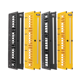 Tripp Lite High-Capacity Vertical Cable Manager - Deep Double Finger Duct with Cover, Double Sided, 6 in. Wide, Yellow/Black, 7 ft. (2.2 m) — Being Shipped