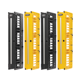 Tripp Lite High-Capacity Vertical Cable Manager - Deep Double Finger Duct with Cover, Double Sided, 6 in. Wide, Yellow/Black, 7 ft. (2.2 m) — Being Shipped
