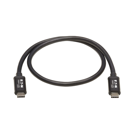 Tripp Lite Thunderbolt 3 Passive Cable (M/M), 40 Gbps, 5A 100W Power Delivery, 4K/60 Hz, 0.5 m (1.6 ft.), Black — Being Shipped