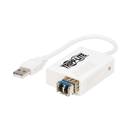 Tripp Lite USB 2.0 Ethernet NIC Adapter, 10/100 Mbps, 100Base-FX, LC, Multimode Fiber, White — Being Shipped