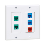 Tripp Lite Double-Gang Faceplate, Decora Style, Vertical, White, TAA — Being Shipped