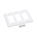Tripp Lite Triple-Gang Faceplate, Decora Style, Vertical, White, TAA — Being Shipped