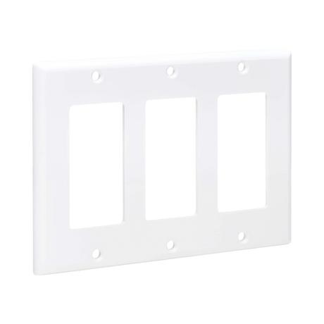 Tripp Lite Triple-Gang Faceplate, Decora Style, Vertical, White, TAA — Being Shipped