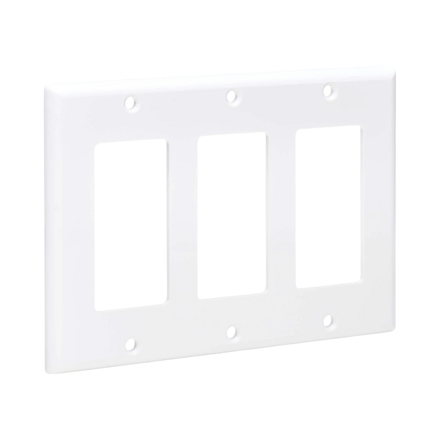 Tripp Lite Triple-Gang Faceplate, Decora Style, Vertical, White, TAA — Being Shipped