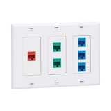 Tripp Lite Triple-Gang Faceplate, Decora Style, Vertical, White, TAA — Being Shipped