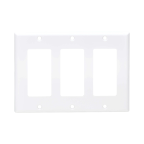 Tripp Lite Triple-Gang Faceplate, Decora Style, Vertical, White, TAA — Being Shipped