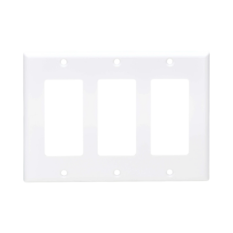 Tripp Lite Triple-Gang Faceplate, Decora Style, Vertical, White, TAA — Being Shipped