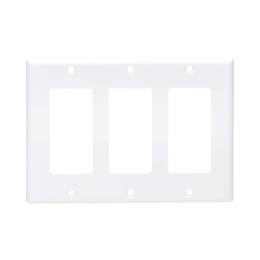 Tripp Lite Triple-Gang Faceplate, Decora Style, Vertical, White, TAA — Being Shipped