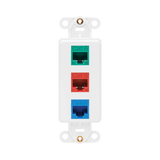 Tripp Lite Center Plate Insert, Decora Style, Vertical, 3 Ports, TAA — Being Shipped