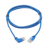 Tripp Lite Right-Angle Cat6 Gigabit Molded Slim UTP Ethernet Cable (RJ45 Right-Angle M to RJ45 M), Blue, 7 ft. (2.13 m) — Being Shipped
