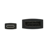 Tripp Lite USB-C to DisplayPort Active Adapter Cable with Equalizer (M/F), UHD 8K, HDR, DP 1.4, Black, 6 in. (15.2 cm) — Being Shipped