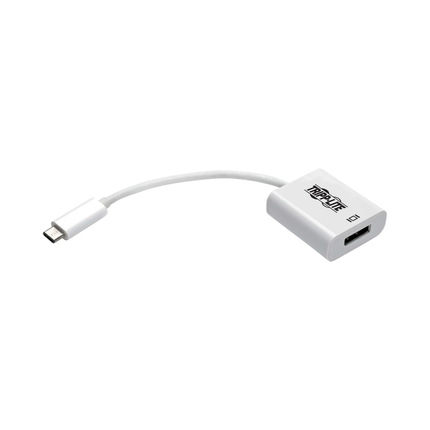 Tripp Lite USB-C to DisplayPort Active Adapter Cable with Equalizer (M/F), UHD 8K, HDR, DP 1.4, White, 6 in. (15.2 cm) — Being Shipped