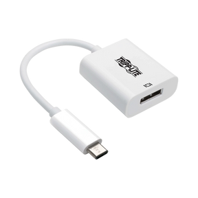 Tripp Lite USB-C to DisplayPort Active Adapter Cable with Equalizer (M/F), UHD 8K, HDR, DP 1.4, White, 6 in. (15.2 cm) — Being Shipped