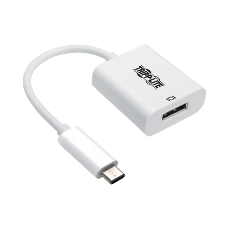 Tripp Lite USB-C to DisplayPort Active Adapter Cable with Equalizer (M/F), UHD 8K, HDR, DP 1.4, White, 6 in. (15.2 cm) — Being Shipped