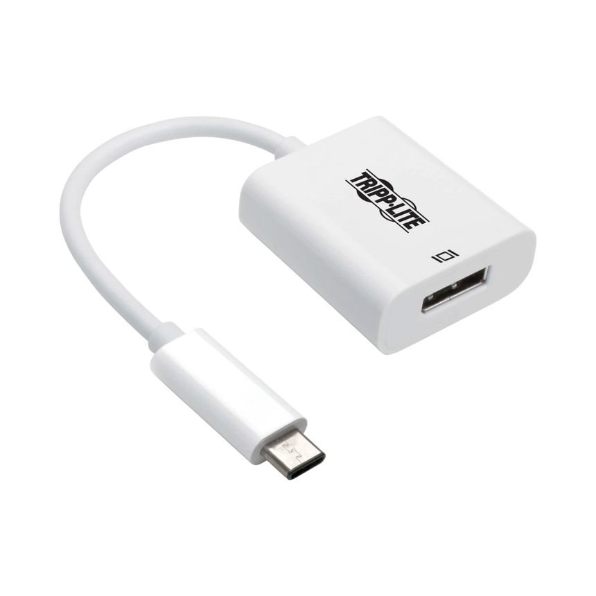 Tripp Lite USB-C to DisplayPort Active Adapter Cable with Equalizer (M/F), UHD 8K, HDR, DP 1.4, White, 6 in. (15.2 cm) — Being Shipped