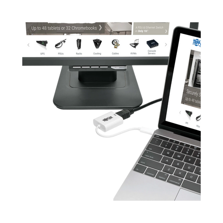 Tripp Lite USB-C to DisplayPort Active Adapter Cable with Equalizer (M/F), UHD 8K, HDR, DP 1.4, White, 6 in. (15.2 cm) — Being Shipped
