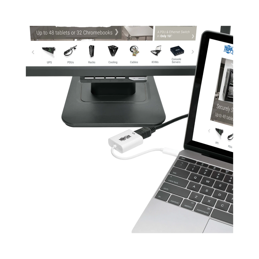 Tripp Lite USB-C to DisplayPort Active Adapter Cable with Equalizer (M/F), UHD 8K, HDR, DP 1.4, White, 6 in. (15.2 cm) — Being Shipped