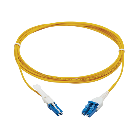 Tripp Lite 400G Duplex Singlemode 9/125 OS2 Fiber Optic Cable (CS-UPC/LC-UPC), Round LSZH Jacket, Yellow, 5 m — Being Shipped
