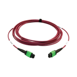 Tripp Lite 400G Multimode 50/125 OM4 Plenum-Rated Fiber Optic Cable, 16F MTP/MPO-APC (F/F), Magenta, 5 m — Being Shipped