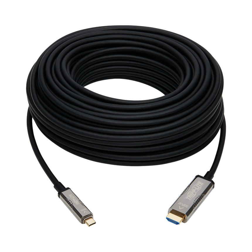 Tripp Lite High-Speed USB-C to HDMI Fiber Active Optical Cable (AOC), UHD 4K 60 Hz, HDR, CL3 Rated, Black, 50 m (164 ft.) — Being Shipped
