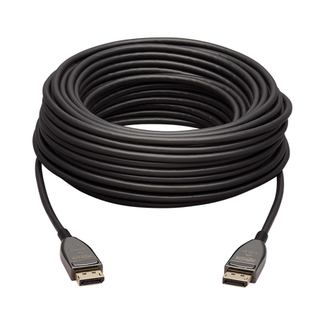 Tripp Lite DisplayPort Active Optical Cable (AOC), 8K 60 Hz (M/M), CL3 Rated, Latching Connectors, Black, 30 m (98 ft.) — Being Shipped