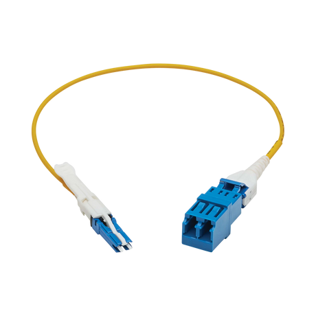 Tripp Lite 400G Duplex Singlemode 9/125 OS2 Fiber Optic Cable Adapter (CS-UPC/LC-UPC), M/F, Round LSZH Jacket, Yellow, 1 ft. — Being Shipped