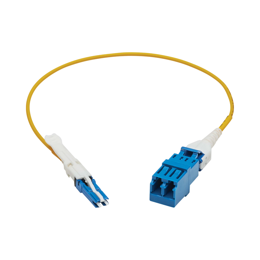 Tripp Lite 400G Duplex Singlemode 9/125 OS2 Fiber Optic Cable Adapter (CS-UPC/LC-UPC), M/F, Round LSZH Jacket, Yellow, 1 ft. — Being Shipped