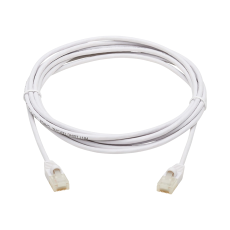 Tripp Lite Safe-IT Cat6a 10G Snagless Antibacterial Slim UTP Ethernet Cable (RJ45 M/M), White, 15-ft. (4.57 m), TAA — Being Shipped